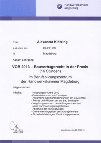 vob-zertifikat - a. klötzing 